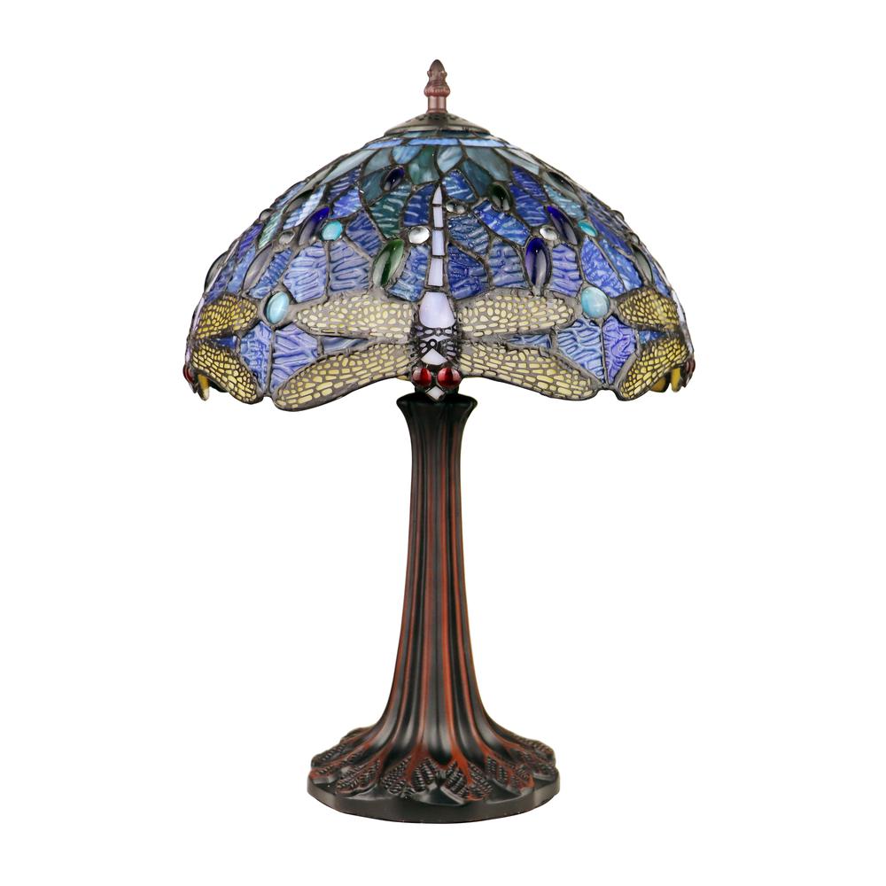 CHLOE Lighting SUNNIVA Dragonfly-Style Dark Bronze 1 Light Table Lamp 12" Wide
