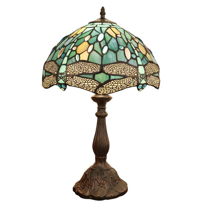 SUNNIVA Dragonfly Tiffany-Style 1-Light Table Lamp 12" Shade