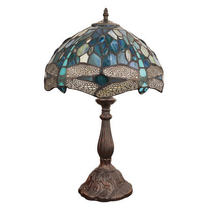 SUNNIVA Dragonfly Tiffany-Style 1-Light Table Lamp 12" Shade