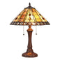 GODWINE Tiffany-style 2 Light GeometricTable Lamp 16" Shade