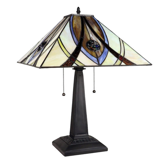 Orson Tiffany-Style 2 Light Mission Table Lamp 16" Shade