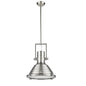 WALTER Industrial-style 1 Light Brushed Nickel Ceiling Mini Pendant 16" Shade