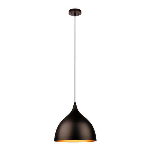 Walter Industrial 1 Light Textured Black Mini Pendant Ceiling Fixture 14" Wide