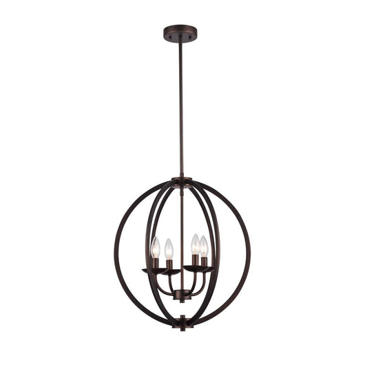 OSBERT Industrial-style 4 Light Rubbed Bronze Ceiling Pendant 18" Wide