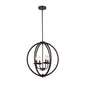 OSBERT Industrial-style 4 Light Rubbed Bronze Ceiling Pendant 18" Wide
