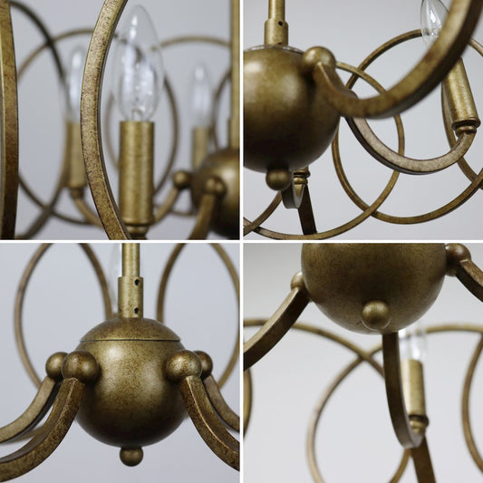 Archer Farmhouse-Style Antique Brass 4 Light Semi-Flush Fixture 24" Wide