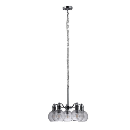 CHLOE Lighting WACIAN Transitional 5 Light Chrome Hanging Chandelier 18" Wide
