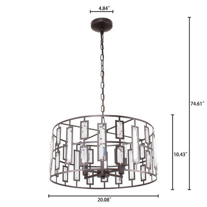 NAOMI Contemporary 4 Light Rubbed Bronze Ceiling Pendant 20" Wide