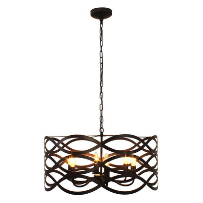 CAPELLA Transitional 6 Light Oil Rubbed Bronze Ceiling Pendant 24" Wide
