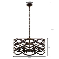 CAPELLA Transitional 6 Light Oil Rubbed Bronze Ceiling Pendant 24" Wide