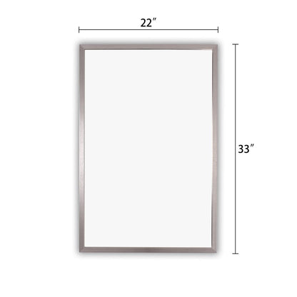 CHLOE'S Reflection Chrome Finish Rectangular Framed Wall Mirror 33" Height