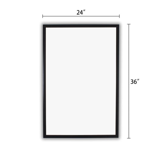 CHLOE'S Reflection Textured Black Rectangular Framed Wall Mirror 36" Height