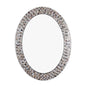 CHLOE's Reflection Vertical Hanging Seashell Finish Oval Framed Wall Mirror 35" Height