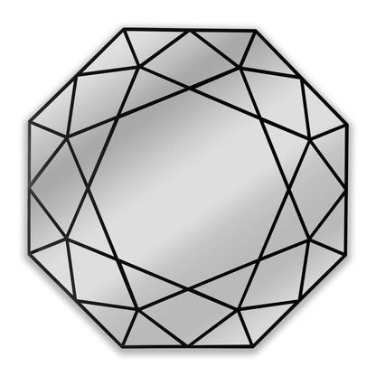 CHLOE's Reflection Contemporary Black Finish Octagon Framed Wall Mirror 30" Width
