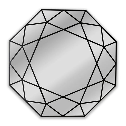 CHLOE's Reflection Contemporary Black Finish Octagon Framed Wall Mirror 30" Width