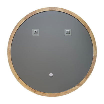 CHLOE's Reflection Contemporary Maple Wood Finish Round Framed Wall Mirror 36" Width