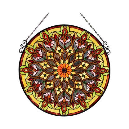 CHLOE Lighting ARABELLA Tiffany-Style Victorian Stained Glass Window Panel 26" Width