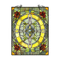 CHLOE Lighting BONICA Tiffany-Style Floral Stained Glass Window Panel 24" Height