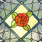 CHLOE Lighting ENCHANTED Tiffany-Style Floral Stained Glass Window Panel 25" Height