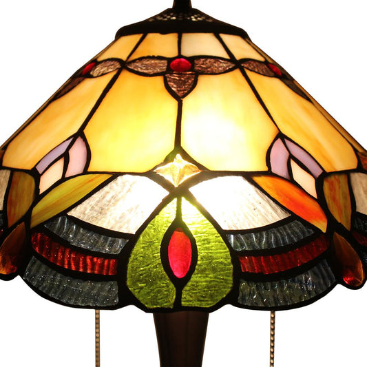 CHLOE Lighting HOWARD Tiffany-style 2 Light Table Lamp 16" Shade