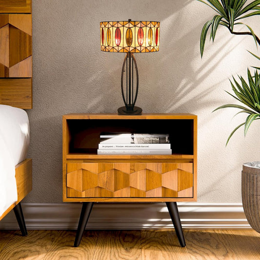 Gimm Geometric Style 2-Light Table Lamp 15" Shade