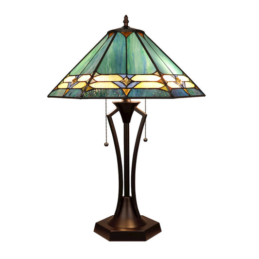 Hyland Geometric Style 2-Light Table Lamp 18" Shade