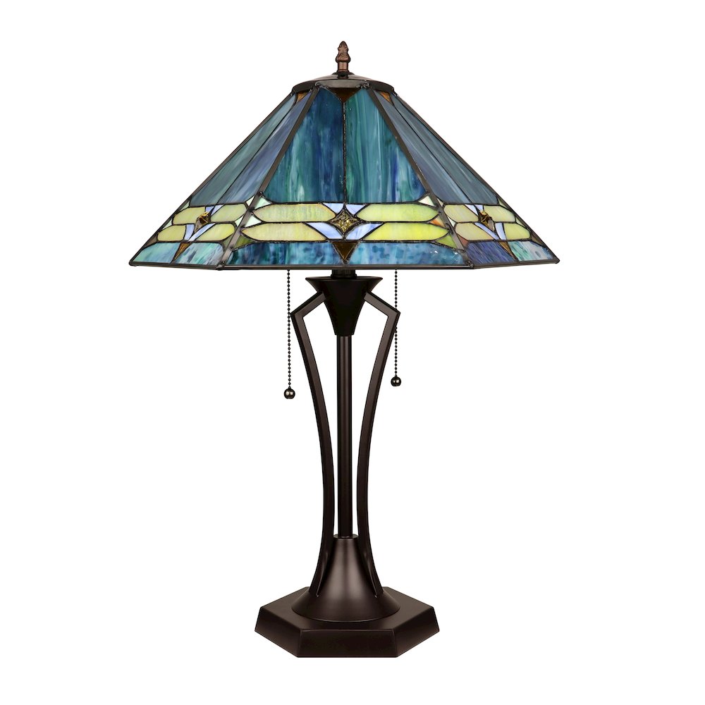 Hyland Geometric Style 2-Light Table Lamp 18" Shade