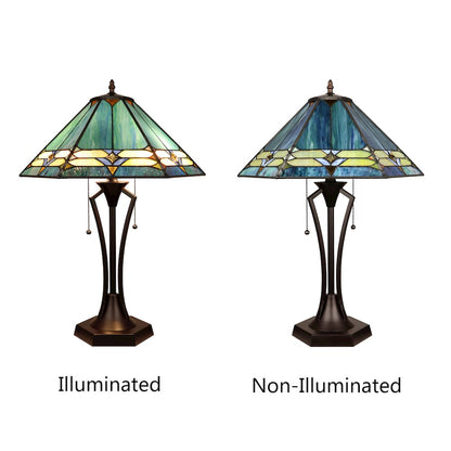 Hyland Geometric Style 2-Light Table Lamp 18" Shade