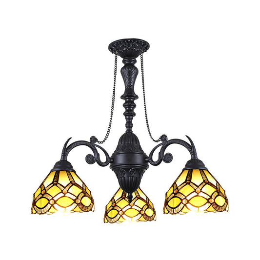 CHLOE Lighting GEORGIA Tiffany-Style Victorian Stained Glass Mini Chandelier 21" Width