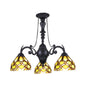 CHLOE Lighting GEORGIA Tiffany-Style Victorian Stained Glass Mini Chandelier 21" Width