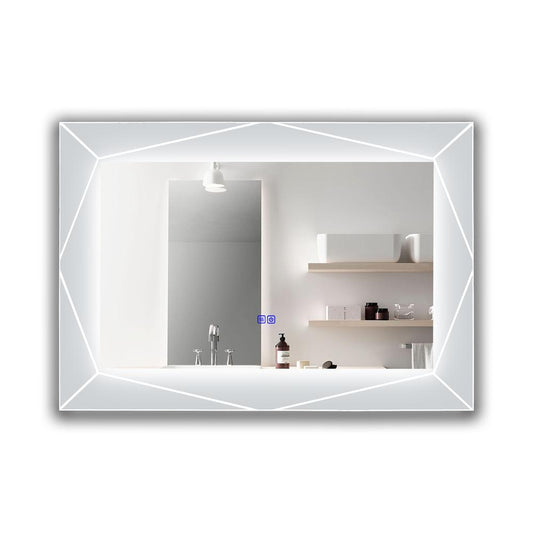 Back Lit Rectangular TouchScreen LED Mirror 3 Color Temperatures 3000K-6000K