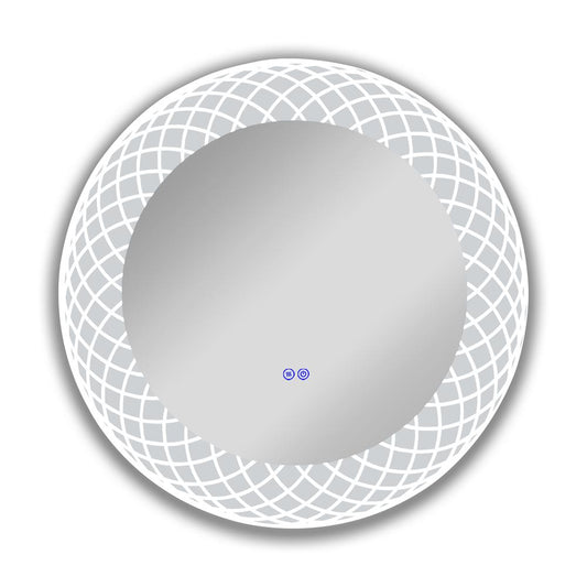 Back Lit Round TouchScreen LED Mirror 3 Color Temperatures 3000K-6000K 30" Wide