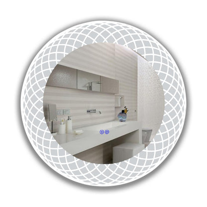 Back Lit Round TouchScreen LED Mirror 3 Color Temperatures 3000K-6000K 30" Wide