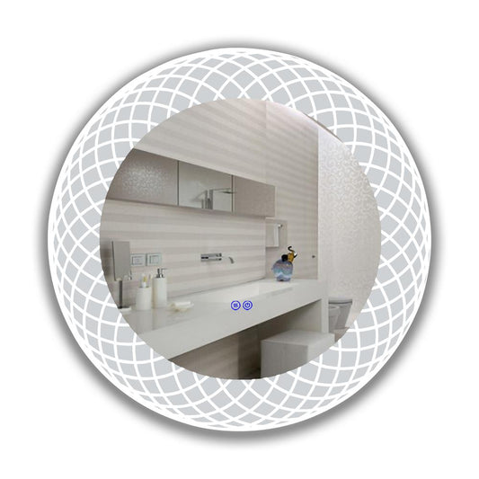 Back Lit Round TouchScreen LED Mirror 3 Color Temperatures 3000K-6000K 30" Wide