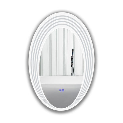 Back Lit Oval TouchScreen LED Mirror 3 Color Temperatures 3000K-6000K