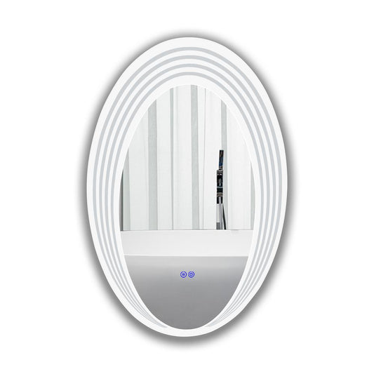 Back Lit Oval TouchScreen LED Mirror 3 Color Temperatures 3000K-6000K