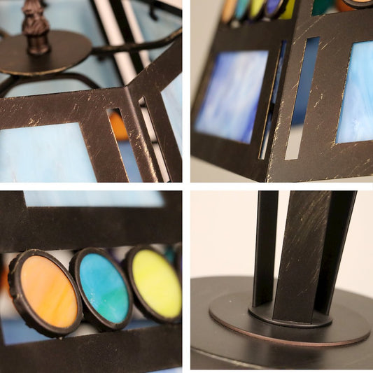 Retro-Style Stained Glass 1-Light Table Lamp 14" Shade