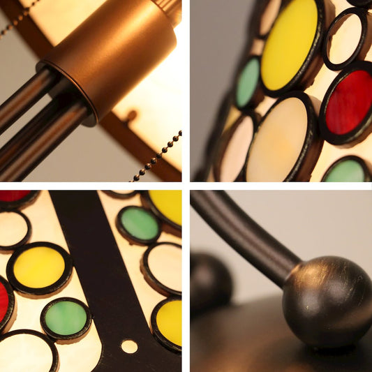 Retro-Style Stained Glass 2-Light Table Lamp 18" Shade
