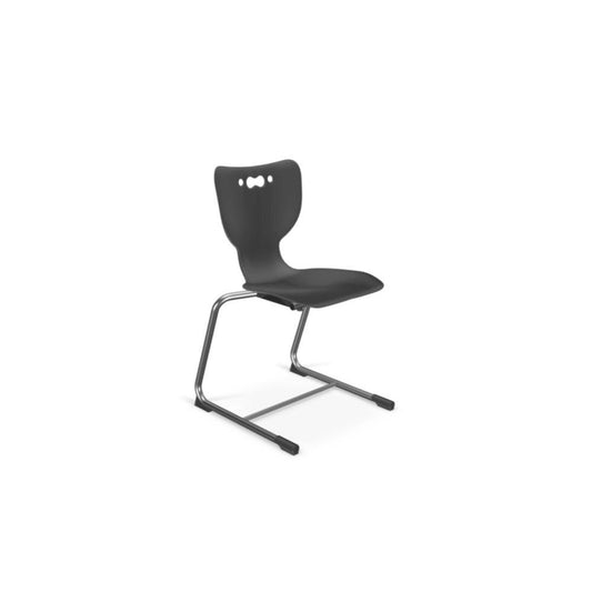 Hierarchy Cantilever School Chair,  14" Height, Chrome Frame, Black Shell