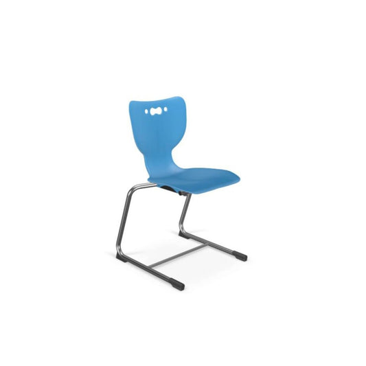 Hierarchy Cantilever School Chair,  14" Height, Chrome Frame, Blue Shell
