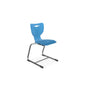 Hierarchy Cantilever School Chair,  14" Height, Chrome Frame, Blue Shell