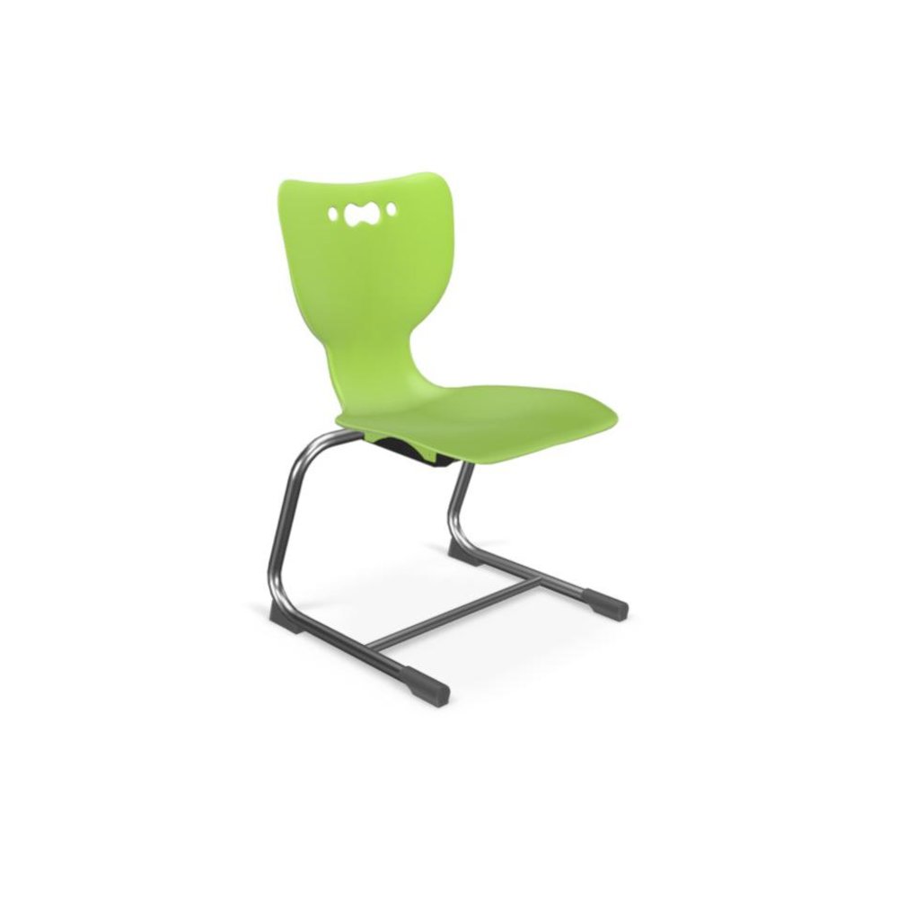 Hierarchy Cantilever School Chair,  16" Height, Chrome Frame, Lime Shell