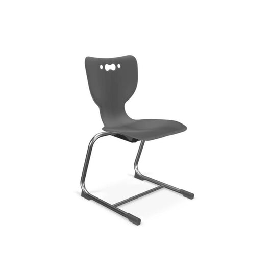 Hierarchy Cantilever School Chair,  18" Height, Chrome Frame, Black Shell