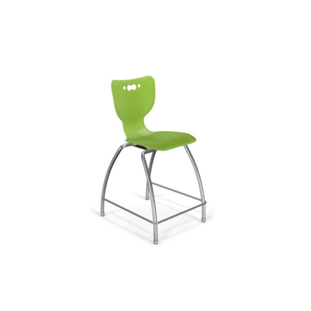 Hierarchy Stool - 4-Leg Stool (24 inch) - Green- No Arms- Chrome Base -