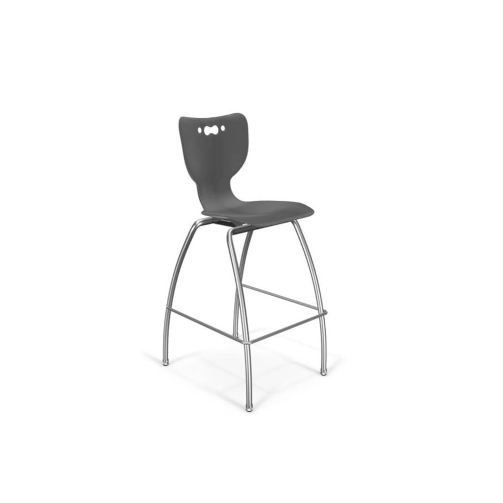 Hierarchy Stool - 4-Leg Stool (30  inch) - Black- No Arms- Chrome Base -