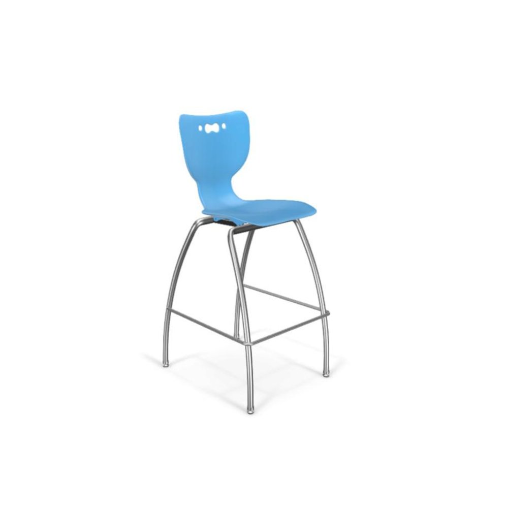 Hierarchy Stool - 4-Leg Stool (30  inch) - Blue- No Arms- Chrome Base