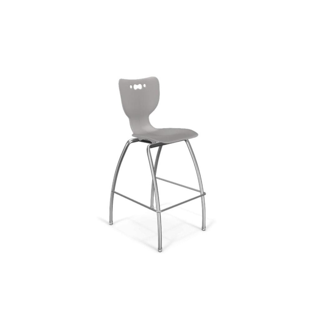 Hierarchy Stool - 4-Leg Stool (30  inch) - Gray- No Arms- Chrome Base