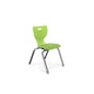 Hierarchy School Chair,  4-Leg, 14" Height, Chrome Frame, Lime Green Shell