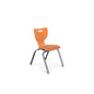 Hierarchy School Chair,  4-Leg, 14" Height, Chrome Frame, Orange Shell