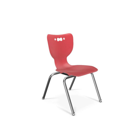 Hierarchy School Chair, 4-Leg, 16" Height, Chrome Frame, Red Shell